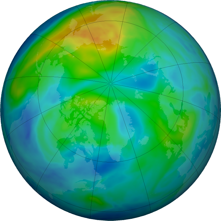 Arctic ozone map for 02 November 2016